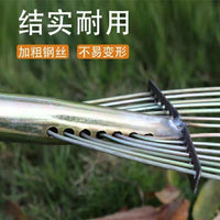 Stainless Steel Rake, Telescopic Folding Garden Leaf Rake, Multi-functional Weeding Tool