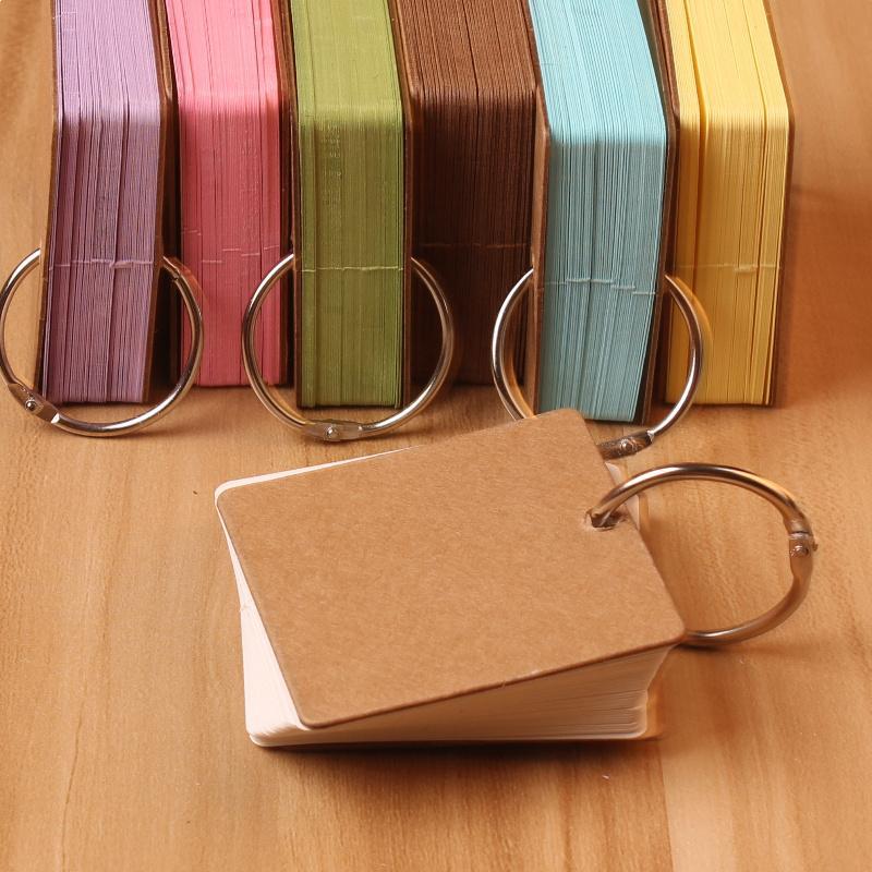 Mini Portable Kraft Paper Word Cards / Memo Pads, 50 Sheets