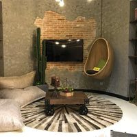 INS Style Rattan Woven Egg-Shaped Swing Chair for Indoor Outdoor Patio Balcony
