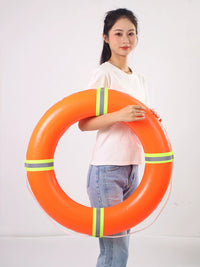 PVC Solid Foam Life Buoy with Reflective Tape for Adults - High Buoyancy Emergency Flood Control Swim Ring