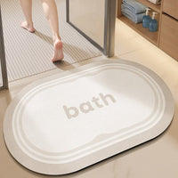 Modern Minimalist Diatomaceous Earth Bath Mat, Non-Slip Absorbent Floor Mat for Bathroom Entrance