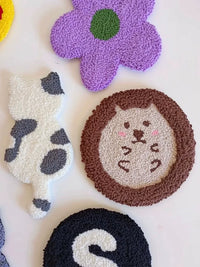 Punch Needle Embroidery Kit for Beginners - DIY Cartoon Coaster Craft Set