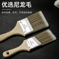 Angled Paint Brush with Wooden Handle for Art, Latex, and Oil Paints - Edging and Trimming Tool