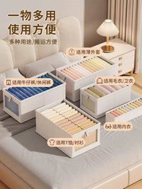 Foldable Fabric Storage Bins for Clothes, Pants, Underwear - Closet Organizer with Clear Window