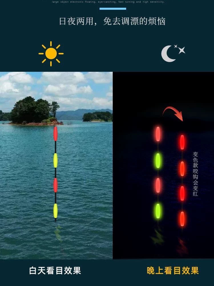High-Visibility Foam Bean Fishing Float Tail for Night Fishing, Luminous and Sensitive
