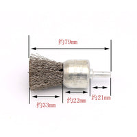 Wire Brush Wheel Set for Drill, Polishing, Rust Removal - Stainless Steel & Copper Coated T-Type Brushes