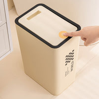 Slim Press-Top Trash Can with Lid for Bathroom & Home, 10L