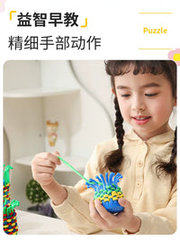 Kids DIY Hand-Woven Flower Basket Craft Kit for Fine Motor Skills Training