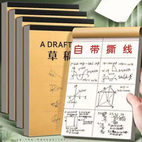 Ika Thickened Draft Notebook for Students, Blank or Divided Pages, Calculation Paper