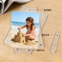 Magnetic Acrylic Photo Frame with Stand for Desk Display