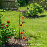 Outdoor Garden Metal Bird Feeder Climbing Vine Stand Yard Decoration Bird Bath Craft Iron Art