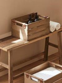 Vintage Solid Wood Storage Basket for Kitchen and Home Organization