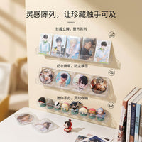 Acrylic Display Rack for Badges, Cards, and Standees - Wall Mount or Desktop Organizer