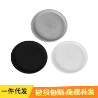 Round Imitation Cement Plant Pot Saucer with Leak-Proof Design, PVC Plastic Drip Tray for Planters