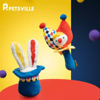 PETSVILLE Circus Series Clown Rabbit Squeaky Plush Dog Toy