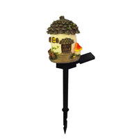 Solar-Powered Resin Animal & House Garden Stake Lights - LED Landscape Decorative Lamps for Yard & Lawn