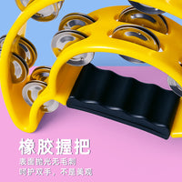 Double Row Half-Moon Handbell Tambourine for Kids' Musical Activities