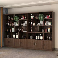 Freestanding Wine Cabinet Display Rack with Storage for Living Room, Home Bar, or Retail