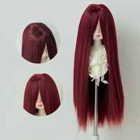BJD Doll Long Straight Hair Wig with Bangs for 1/3, 1/4, 1/6 Scale Dolls