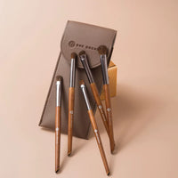 Portable Mini Eyeshadow Brush Set with Soft Pony Hair for Professional Eye Makeup