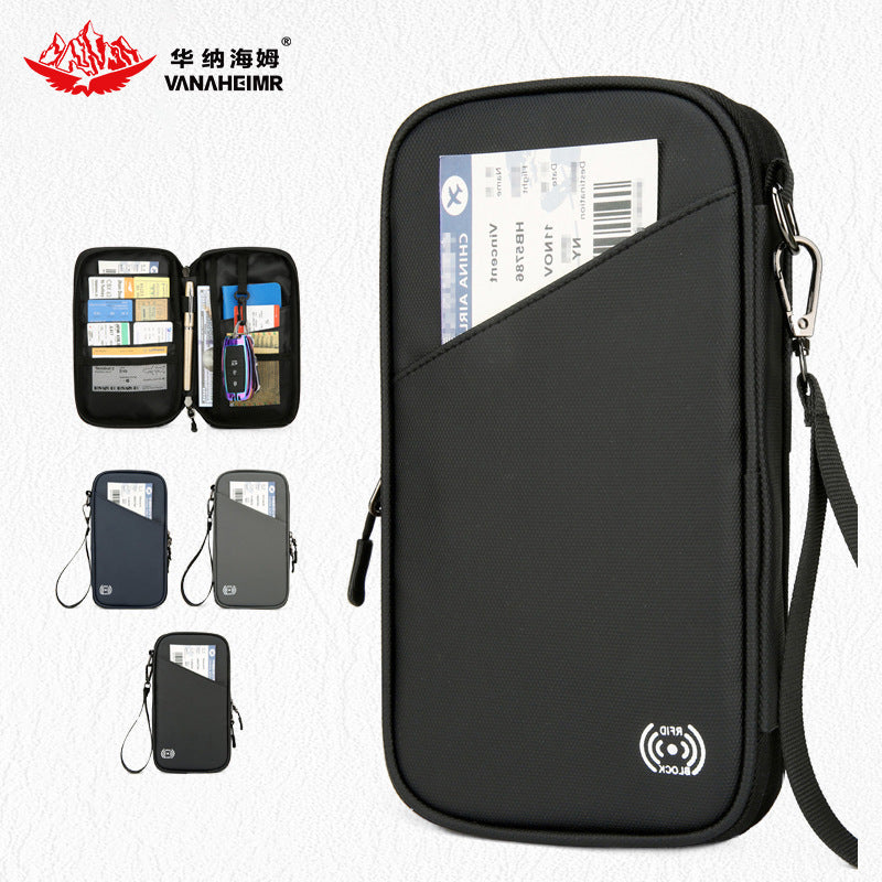 Multi-functional Travel Document Holder with Card Slots and Neck Lanyard