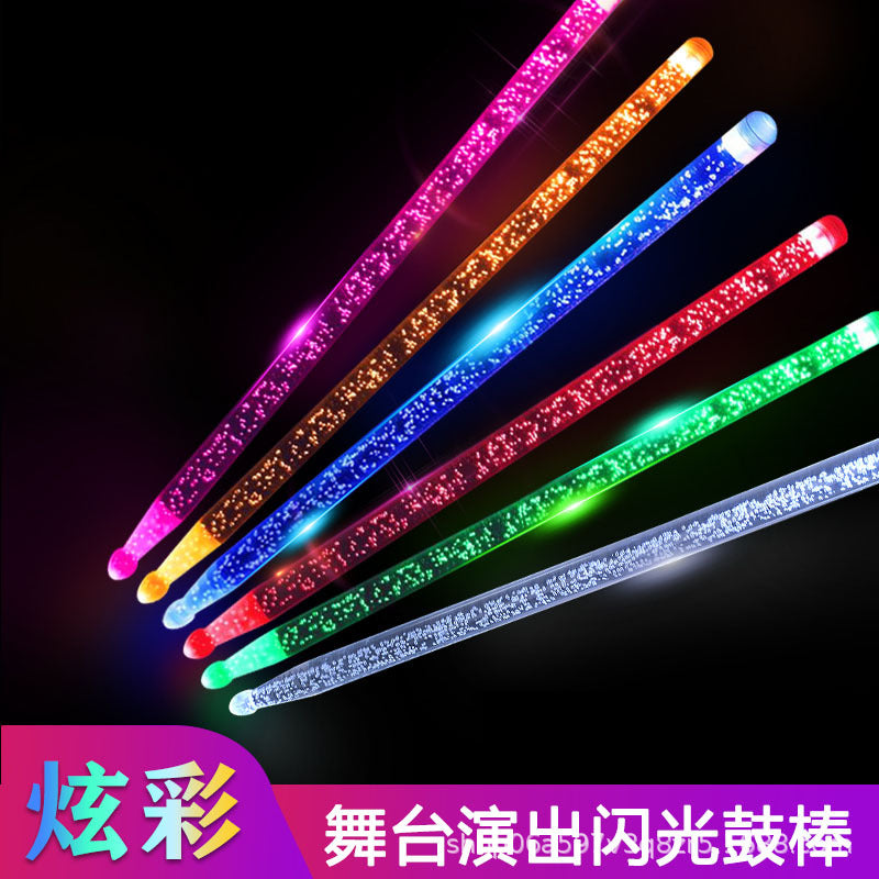 Luminous Drumsticks for Stage Performance, Glowing Fluorescent Drum Mallets