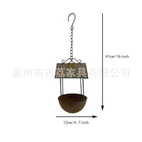 Rustic Hanging Bird Feeder House for Outdoor Garden Decor