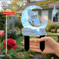 Acrylic Crescent Owl Garden Stake for Outdoor Yard Decor