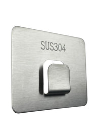 Stainless Steel Adhesive Hooks for Bathroom Kitchen, No-Drill Wall Mount Hanger Clips