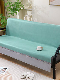 Ice Silk Folding Sofa Mat Simple Solid Color Non-slip Summer Cooling Mat Sofa Cover Cushion
