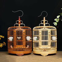 Large Engraved Bird Cage for Myna and Thrush, Home Bathing Cage, Exquisite Carved Birdcage