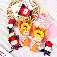 Artificial Sunflower and Rose Soap Flower Bouquet for Valentine's Day and Gifts