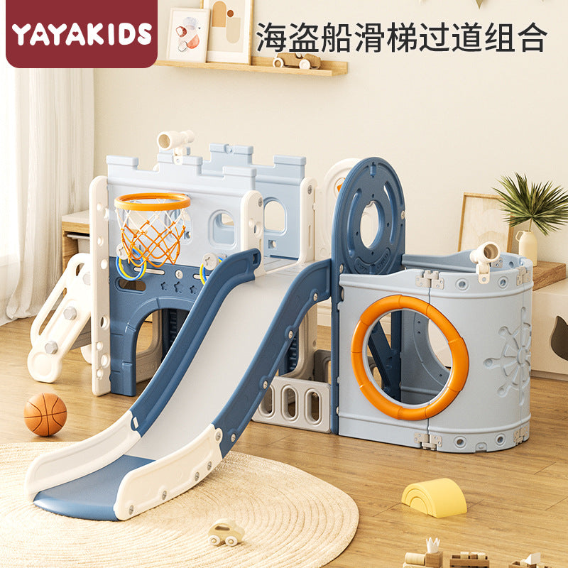Yayakids Indoor Kids Slide and Climbing Playset with Pirate Ship