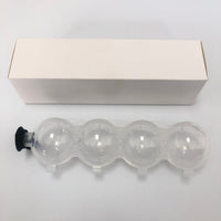 4-Cavity Sphere Ice Ball Maker Mold for Whiskey and Cocktails