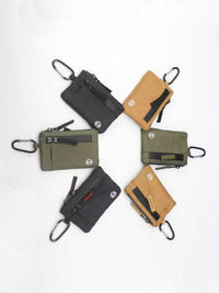 RFID Blocking Travel Wallet with Carabiner Clip, Multifunctional Coin Purse & Key Holder