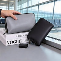 Men's Wear-Resistant PU Leather Digital Organizer Clutch Bag for Business Travel