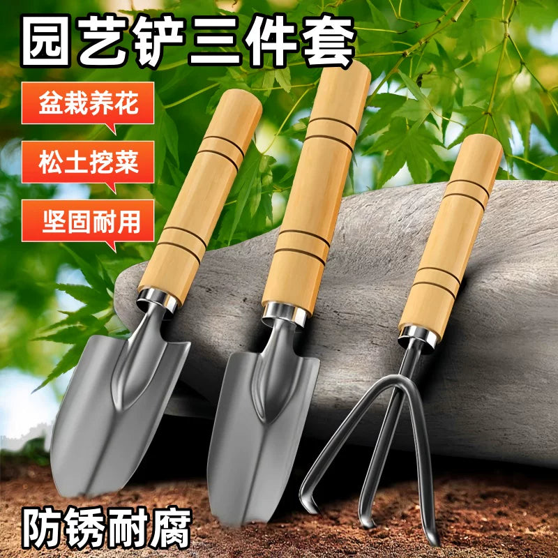 Garden Shovel Trowel Set for Planting, Digging, and Weeding - 3-Piece Heavy Duty Gardening Tools