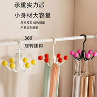 6-Claw Rotating Hanger for Wardrobe and Dormitory Organization - No-Drill Installation