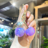 Luxury Alloy Cherry Leaf Keychain for Bags and Backpacks