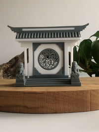 Chinese Fu Character Stone Lion Miniature Wall Screen Model Kit for Aquariums and Desktops