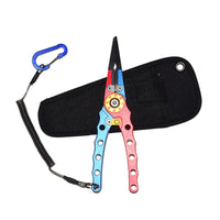 Lure Fishing Pliers, Aluminum Alloy Multi-functional Fish Control Pliers with Lanyard and Bag for Outdoor Use