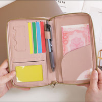 Travel Document Organizer with Zipper, Passport Holder, Ticket and Card Wallet with SIM Card Slot
