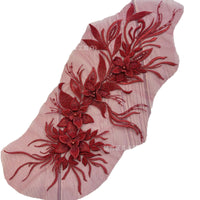 3D Floral Beaded Mesh Embroidery Lace Fabric for Wedding Dresses and Apparel