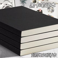 Vintage Black Cardboard A5/B5 Notebook, Thick Blank/Lined/Grid Pages for Students, Kraft Paper Journal Diary Sketchbook