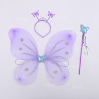Girls' Butterfly Wings Costume Set for Parties and Stage Performances