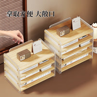 Acrylic Desktop File Organizer with Dividers for Books and Documents