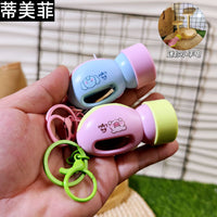 Mini LED Flashlight Keychain for Pet Play and Cat Teasing, Cute Macaron Color Pendant