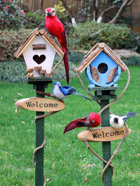 Garden Birdhouse Yard Decoration Outdoor Small Fence Landscape Gardening Balcony Ground Plug Kindergarten Ornament