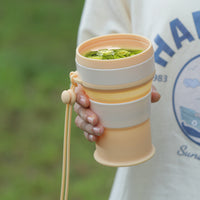Collapsible Silicone Travel Mug with Lid and Lanyard - Portable Drinking Cup for Coffee & Outdoor Activities