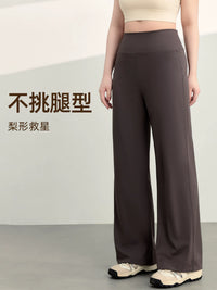 Women's Plus Size Yoga Pants High Waist Loose Straight Wide Leg Sports Trousers